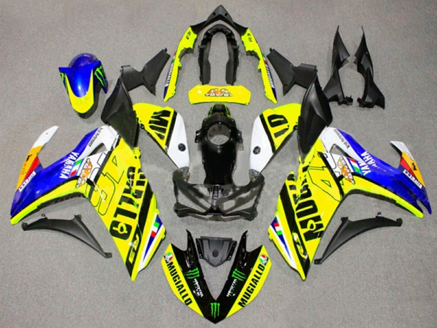 Carenados Moto Yamaha YZF R3/R25 2015-2018 - Amarillo Azul Negro Monstruo
