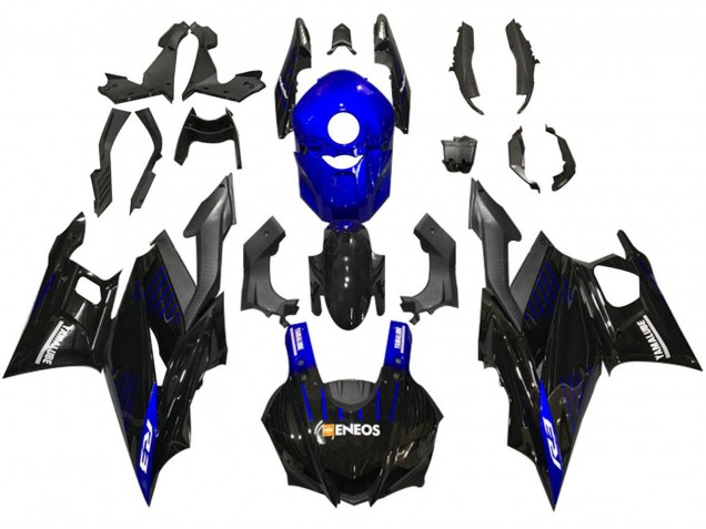 Carenados Moto Yamaha YZF R3/R25 2019-2021 - Azul Negro FibraCarbono ENEOS Yamalube