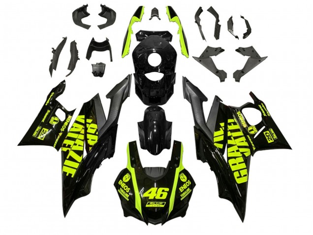 Carenados Moto Yamaha YZF R3/R25 2022-2024 - Negro Verde ENEOS 46