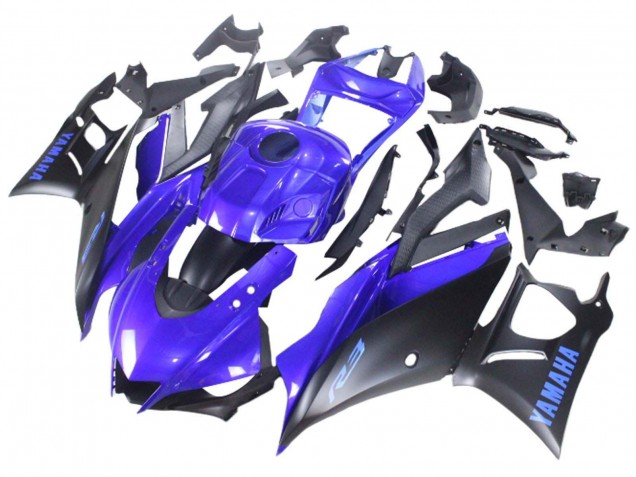 Carenado Moto Yamaha YZF R3/R25 2022-2024 - Azul Negro Mate