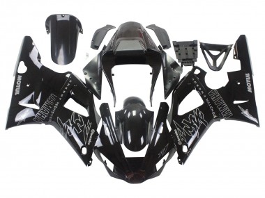 Carenados Moto Yamaha YZF 1000 R1 2000-2001 - Negro Brillante Blanco Monstruo Motul