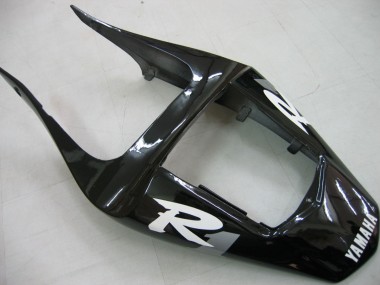 Carenados Moto Yamaha YZF 1000 R1 2000-2001 - Negro Brillante Blanco Calcomanía