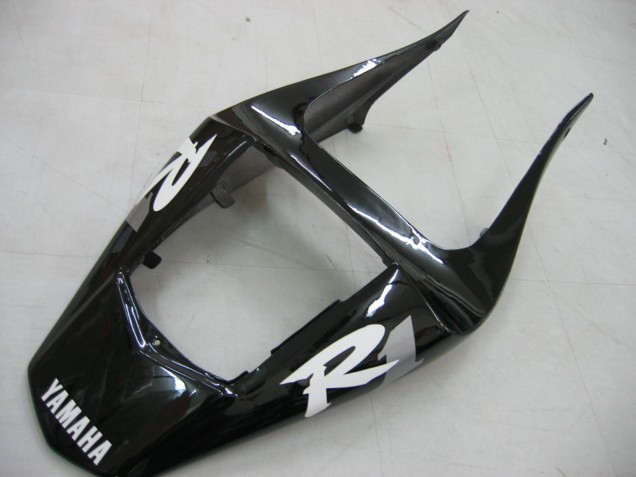Carenados Moto Yamaha YZF 1000 R1 2000-2001 - Negro Brillante Blanco Calcomanía