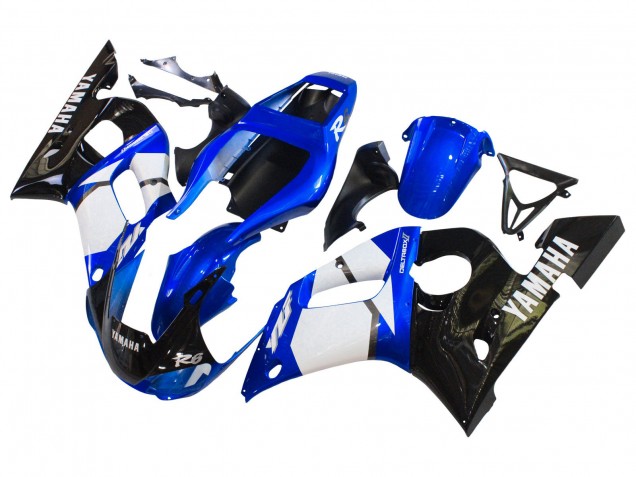 Carenados Moto Yamaha YZF 600 R6 1998-2002 - Blanco Azul Negro Brillante