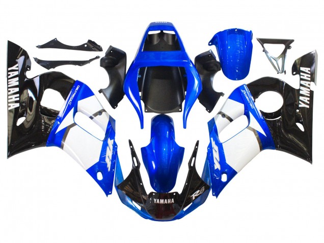 Carenados Moto Yamaha YZF 600 R6 1998-2002 - Blanco Azul Negro Brillante