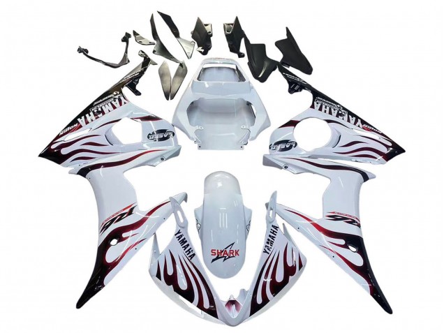 Carenados Moto Yamaha YZF R6S 2006-2009 - Blanco Dark Negro Llama