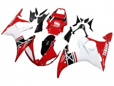 Carenado Moto Yamaha YZF R6 2003-2004 - Blanco Rojo Negro Brillante
