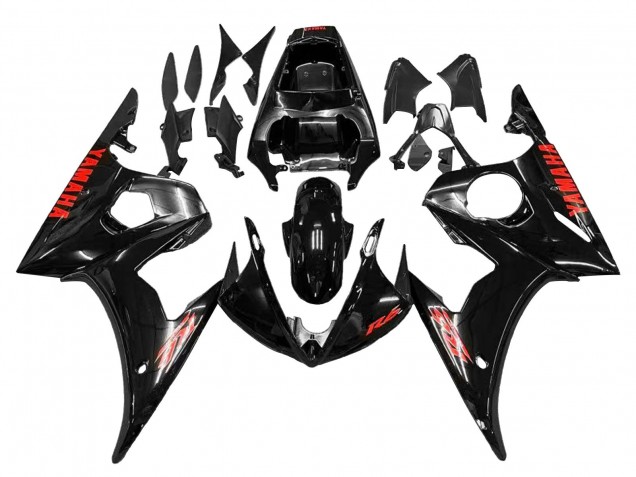 Carenados Moto Yamaha YZF R6 2003-2004 - Negro Brillante Rojo