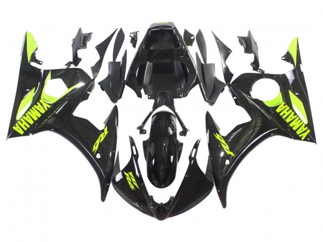 Carenados Moto Yamaha YZF R6S 2006-2009 - Negro Brillante Neon Amarillo