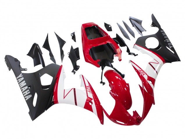 Carenados Moto Yamaha YZF R6 2003-2004 - Rojo Blanco Negro Mate