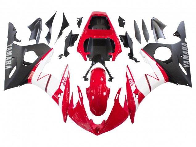 Carenados Moto Yamaha YZF R6 2003-2004 - Rojo Blanco Negro Mate
