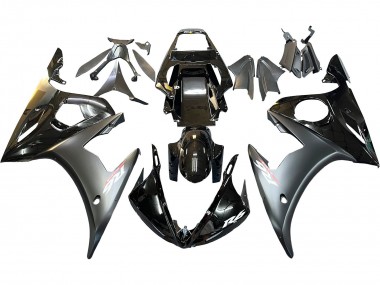 Carenados Moto Yamaha YZF R6 2003-2004 - Negro Brillante Negro Mate Oro Camaleón