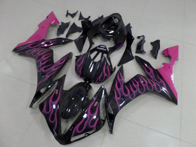 Carenados Moto Yamaha YZF R1 2004-2006 - Negro Brillante Rosa Llama