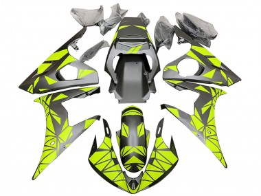 Carenados Moto Yamaha YZF 600 R6 2005 - Negro Mate Neon Verde