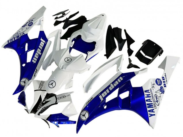 Carenados Moto Yamaha YZF 600 R6 2006-2007 - Blanco Azul Jordan