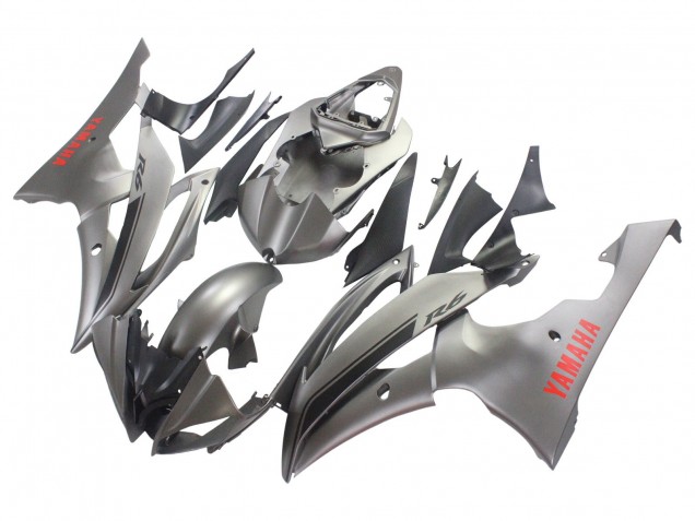 Carenados Moto Yamaha YZF 600 R6 2008-2016 - Gris Mate Rojo Calcomanías