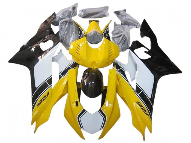 Carenados Moto Yamaha YZF 600 R6 2017-2023 - Blanco Amarillo Negro Brillante