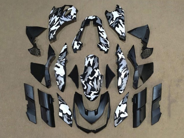 Carenados Moto Kawasaki Z1000 2010-2013 - Negro Blanco Camouflage