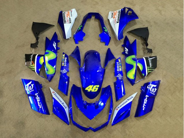 Carenados Moto Kawasaki Z1000 2010-2013 - Blanco Azul Amarillo Monstruo