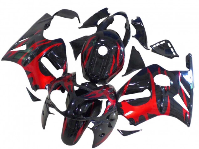 Carenados Moto Kawasaki ZX12R 2000-2001 - Negro Brillante Rojo