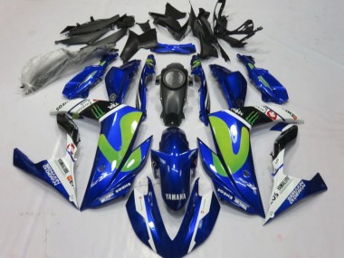 Carenados Moto Yamaha YZF R3/R25 2015-2018 - Azul Blanco Negro Verde Monstruo