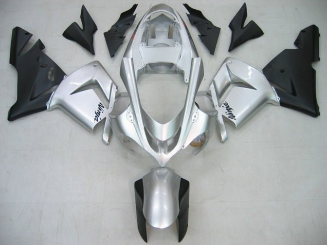 Carenados Moto Kawasaki ZX10R 2004-2005 - Plata Brillante Negro Mate