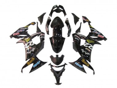 Carenados Moto Kawasaki ZX10R 2008-2010 - Negro Brillante Azul Amarillo Monstruo