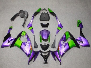 Carenados Moto Kawasaki ZX10R 2008-2010 - Púrpura Verde Negro Evangelion