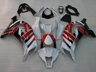 Carenados Moto Kawasaki ZX10R 2011-2015 - Blanco Rojo Negro Raya