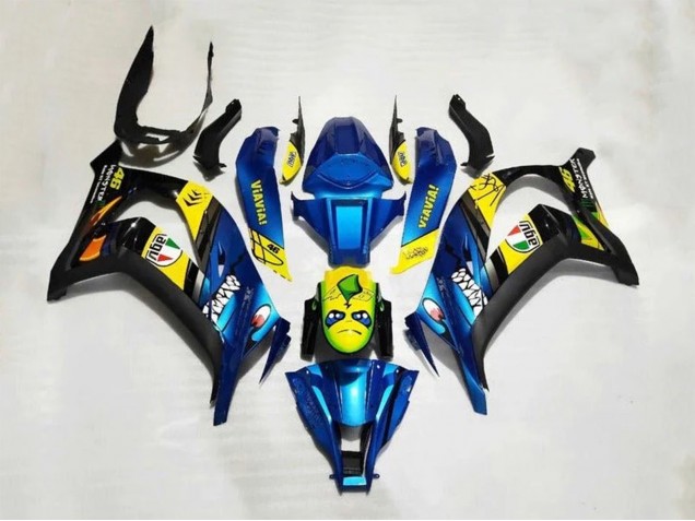 Carenados Moto Kawasaki ZX10R 2016-2020 - Azul Amarillo Tiburón