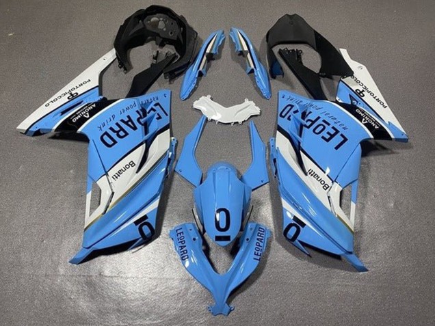 Carenados Moto Kawasaki EX300 2013-2024 - Blanco Azul Negro Leopard