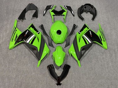 Carenado Moto Kawasaki EX300 2013-2024 - Verde Blanco Negro Raya