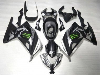 Carenados Moto Kawasaki EX300 2013-2017 - Negro Mate Plata Verde Monstruo