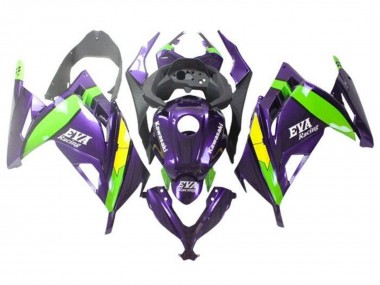 Carenados Moto Kawasaki EX300 2013-2017 - Púrpura Verde Amarillo EVA Racing
