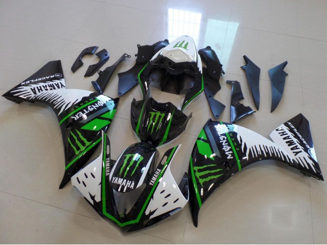 Carenado Moto Yamaha YZF R1 2012-2014 - Blanco Negro Verde Monstruo
