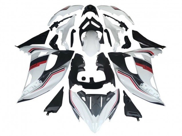 Carenados Moto Kawasaki Ninja 650 EX650 2017-2019 - Blanco Rojo Negro Raya