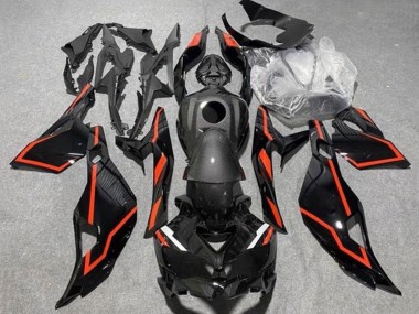 Carenados Moto Kawasaki ZX25R ZX-25R 2019-2025 - Negro Falso FibraCarbono Rojo