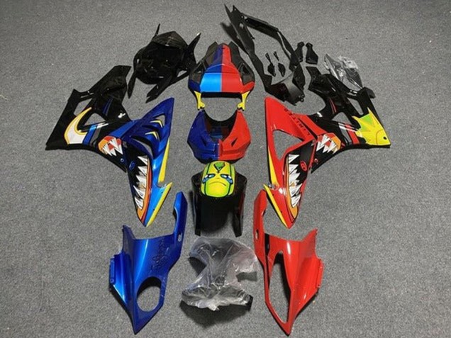 Carenados Moto BMW S1000RR 2009-2014 - Azul Rojo Amarillo Negro Tiburón