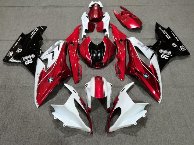 Carenados Moto BMW S1000RR 2009-2014 - Blanco Rojo Negro Brillante Castrol