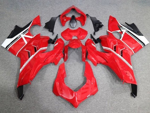 Carenados Moto Ducati Panigale V4 V4S 2020-2021 - Blanco Rojo Negro Brillante Raya