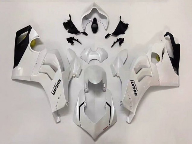 Carenado Moto Ducati Panigale V4 V4S 2020-2021 - Blanco Perla Negro Brillante