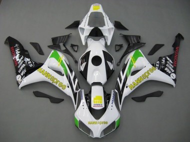 Carenados Moto Honda CBR1000RR 2006-2007 - Blanco Verde Amarillo Negro Brillante Hannspree