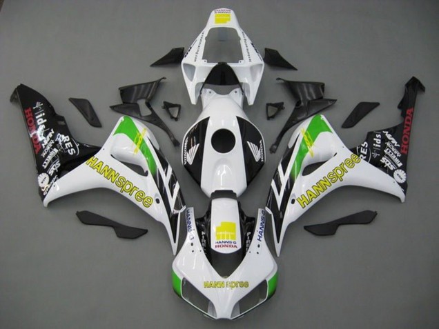 Carenados Moto Honda CBR1000RR 2006-2007 - Blanco Verde Amarillo Negro Brillante Hannspree