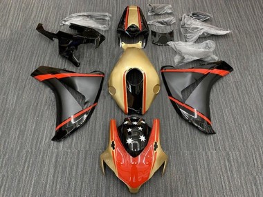 Carenados Moto Honda CBR1000RR 2008-2011 - Oro Rojo Negro Mate Estrella