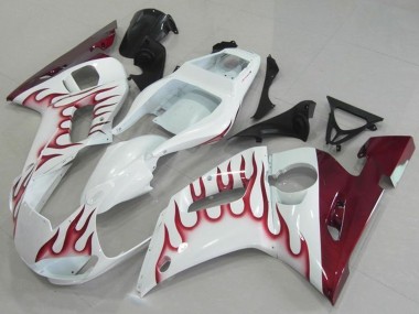 Carenados Moto Yamaha YZF R6 1998-2002 - Blanco Rojo Llama