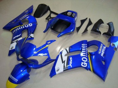 Carenados Moto Yamaha YZF R6 1998-2002 - Azul Blanco Amarillo Go Motul