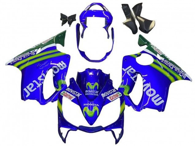 Carenados Moto Honda CBR600 F4i 2001-2003 - Azul Verde Blanco MoviStar