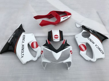 Carenados Moto Honda CBR600 F4i 2001-2003 - Blanco Rojo Negro Brillante Konica Minolta