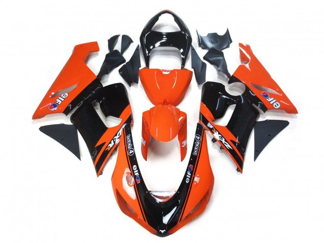 Carenados Moto Kawasaki ZX6R 2005-2006 - Naranja Negro Elf