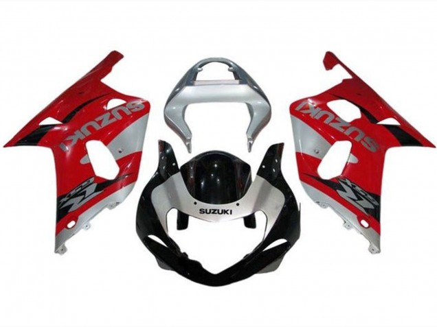 Carenados Moto Suzuki GSXR1000 2000-2002 - Plata Rojo Negro